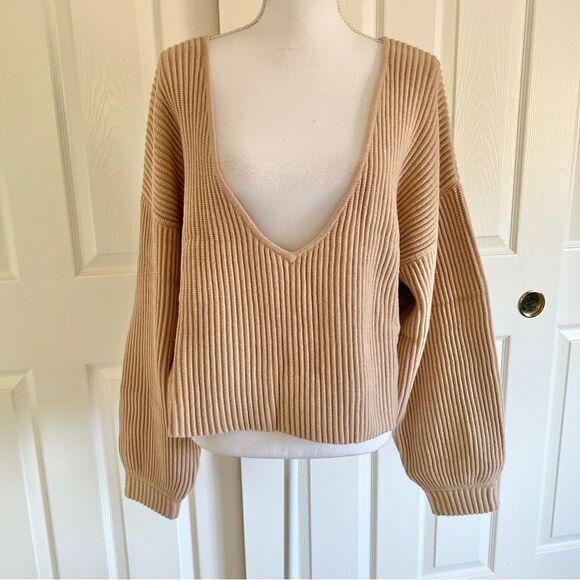 Lunya Cozy Cotton Silk Reversible Pullover in Tranquil Tan Medium MSRP $258 - Picture 4 of 11